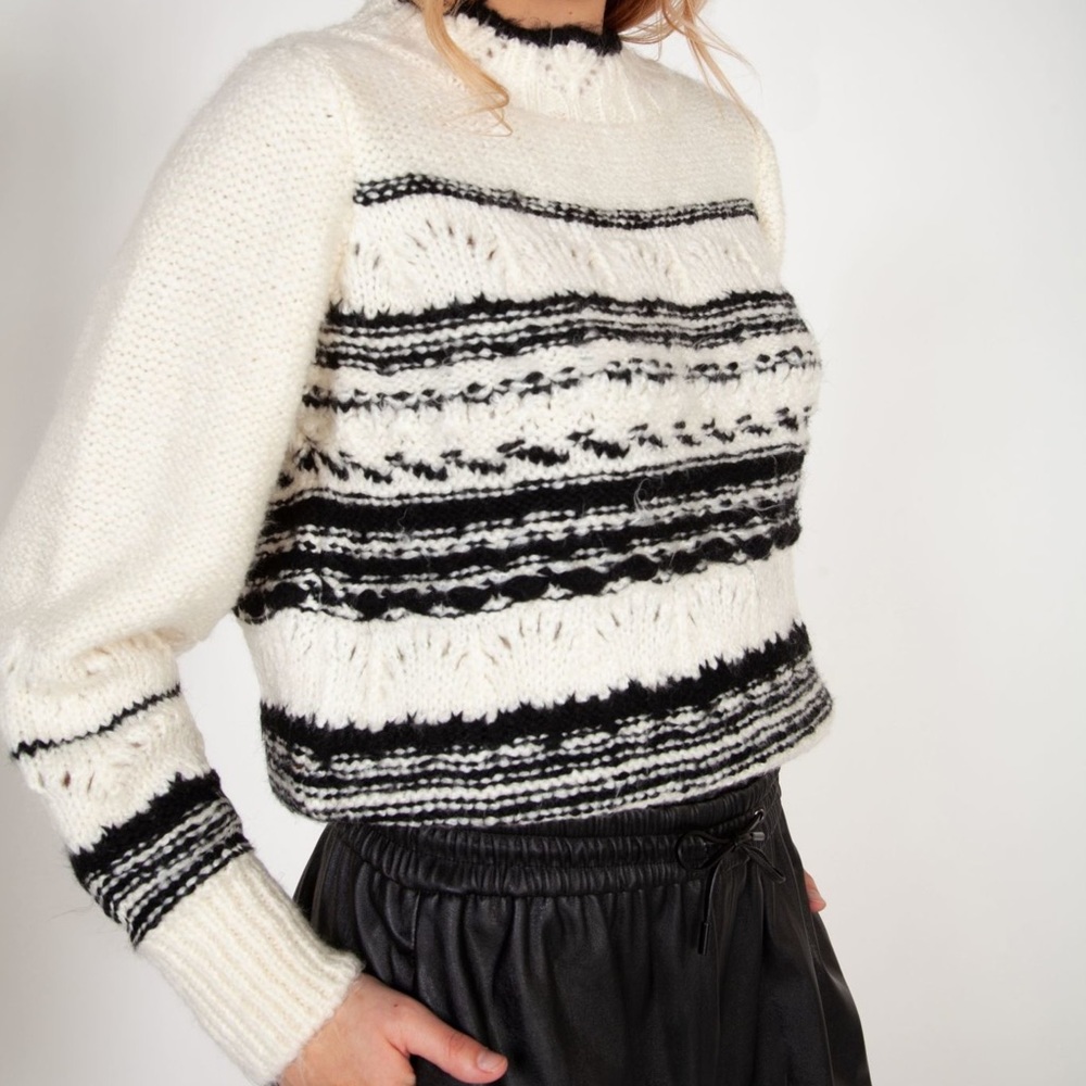 NWT! - Dex | Striped Mock Neck Sweater - Picture 6 of 9